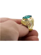 Смарагд 14K Жовте золото Каблучка Вінтаж стиль vrc089y